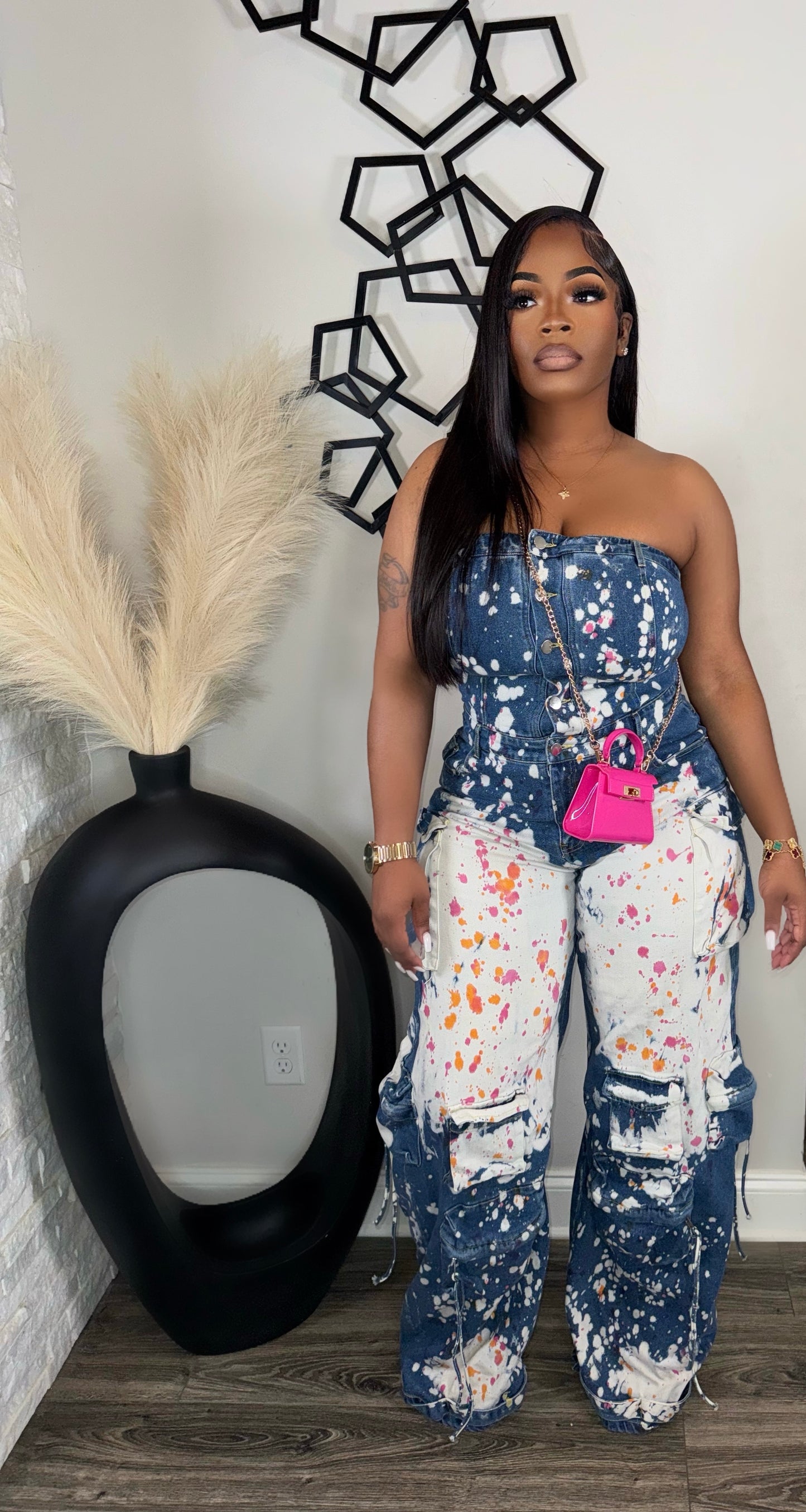 Work Of Art Denim Jumpsuit