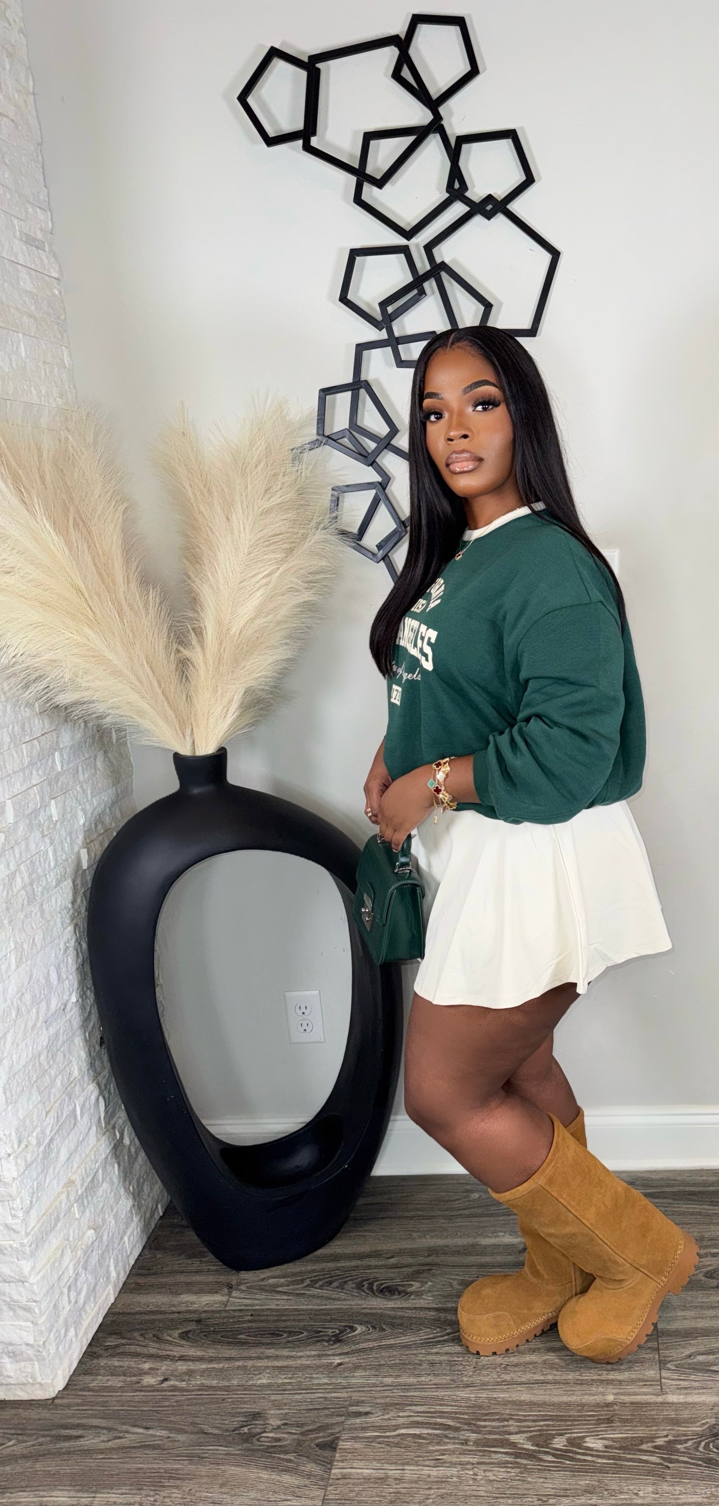 Good Girl Vibes Mini Skort(beige)