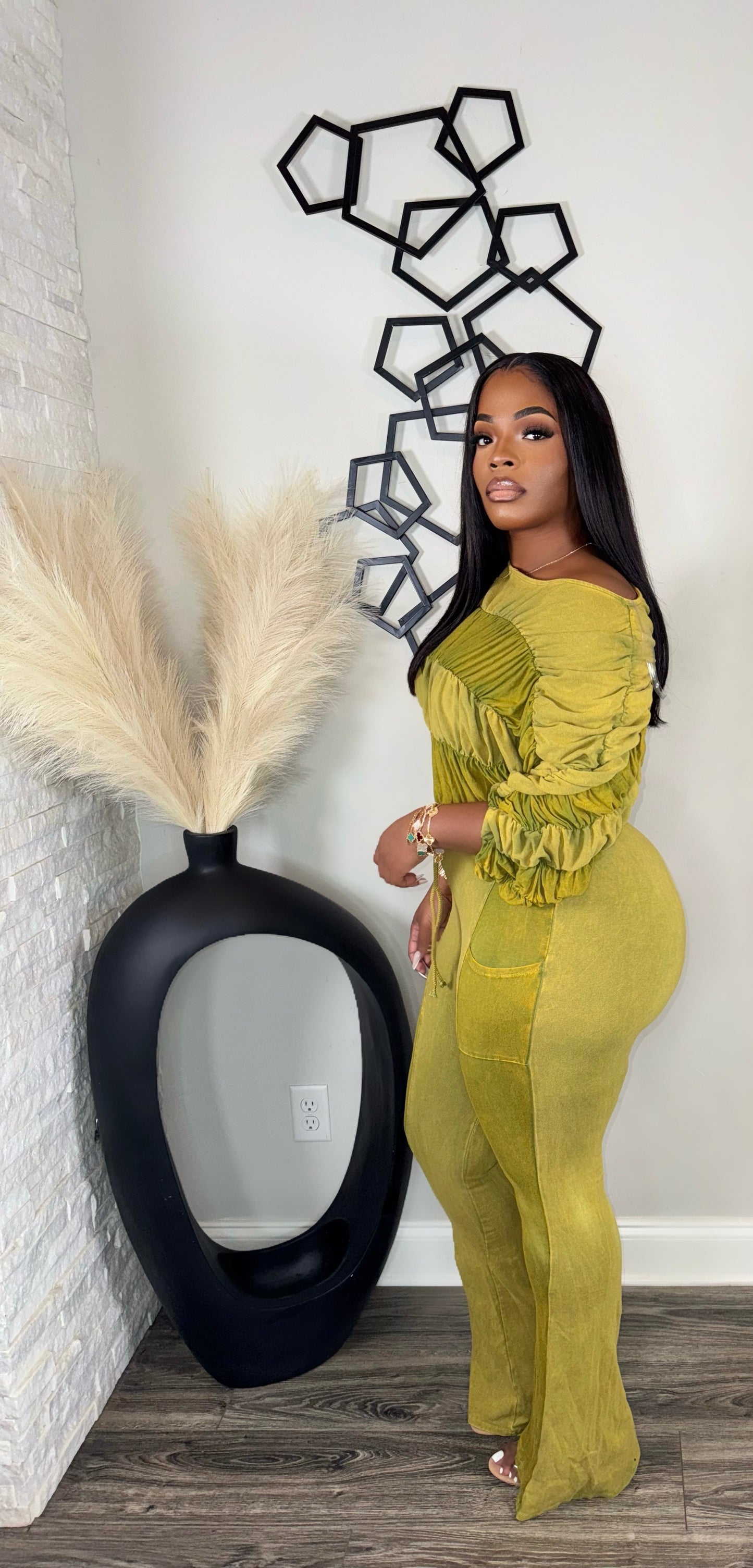 Steal The Show 2pc (olive/mustard)