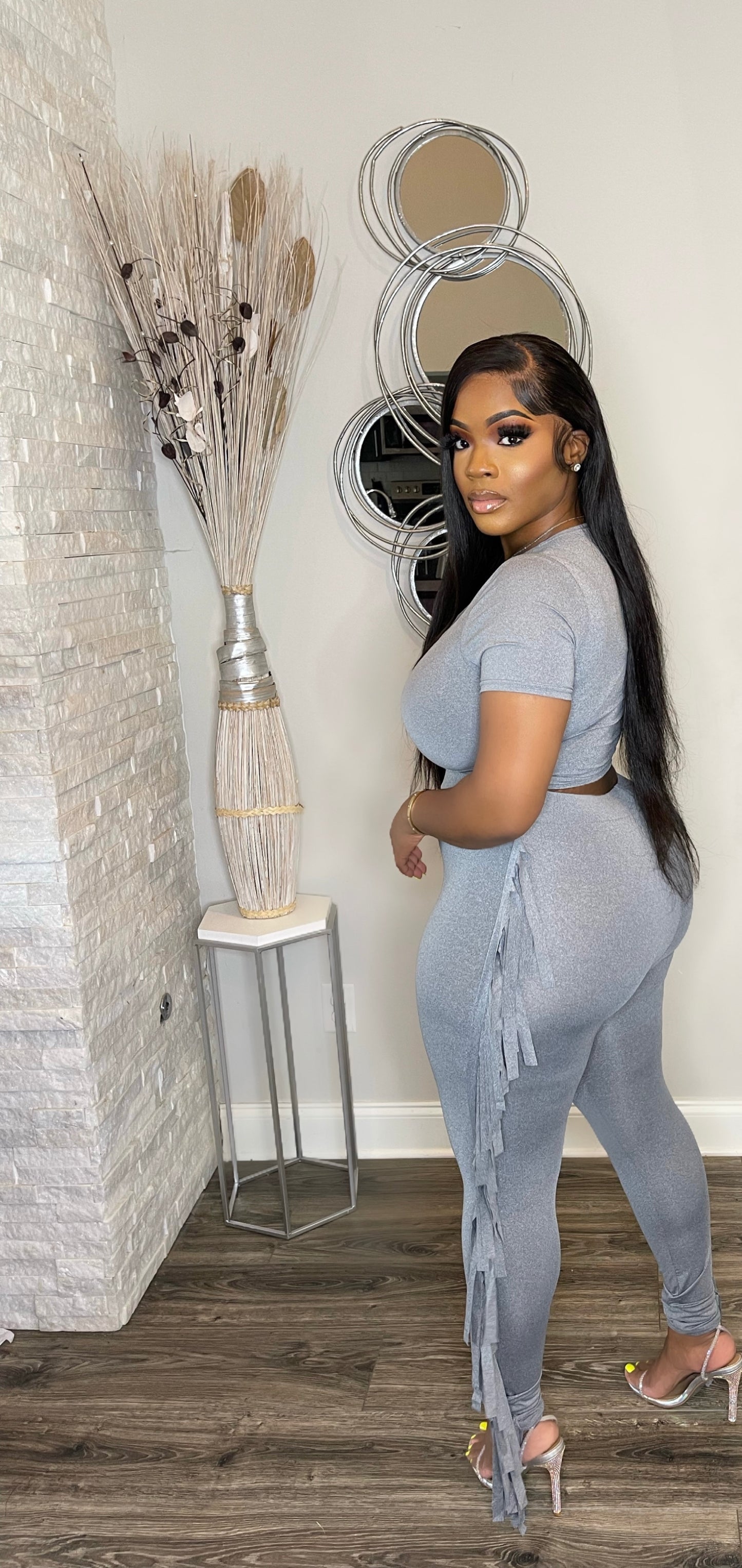 Flirty Fringe Set(grey)