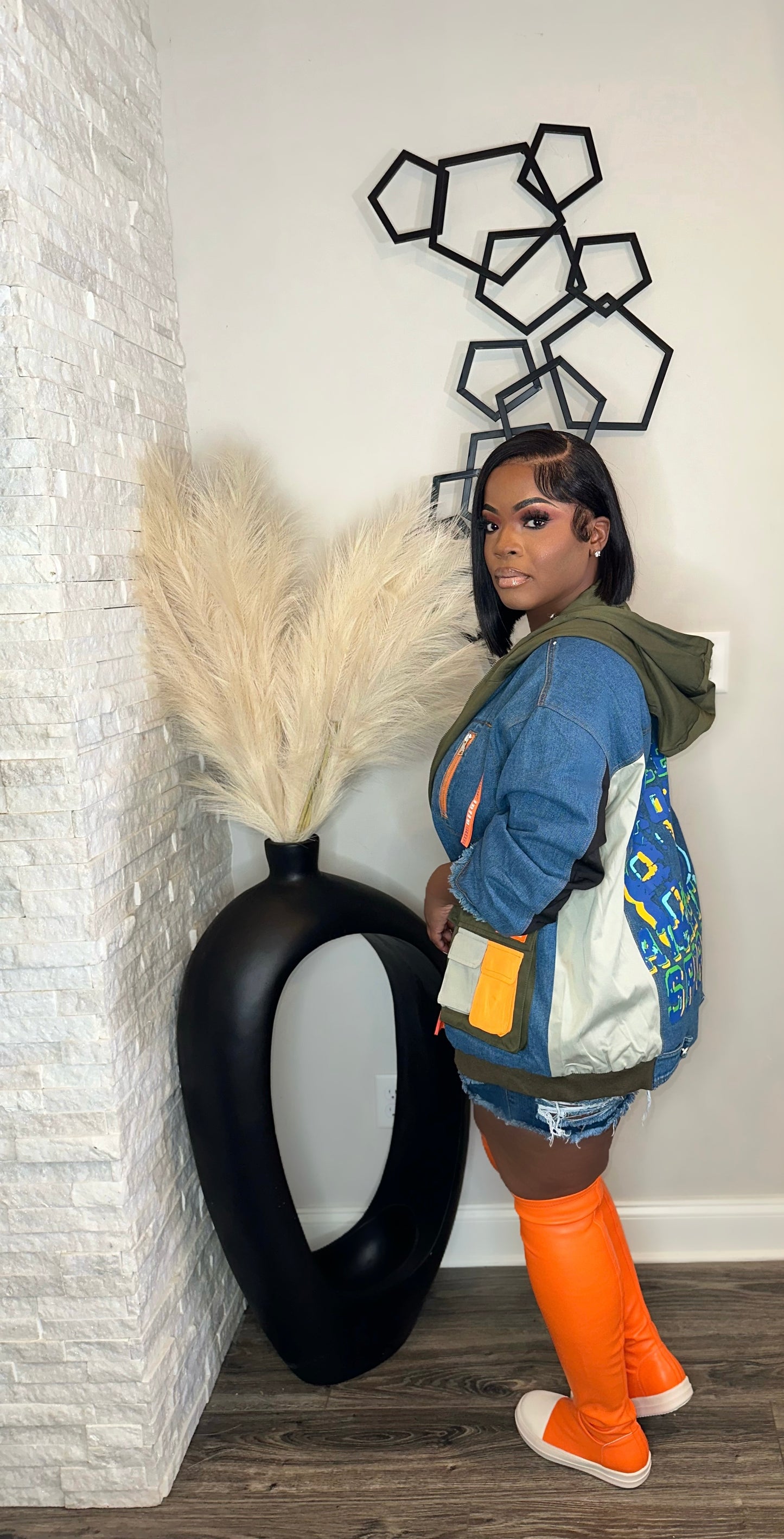 Pop It Oversized Biker Jacket
