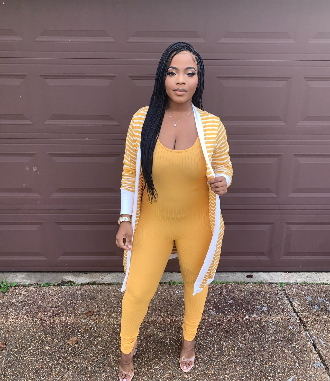 Back To The Basics SOLID TANK BODYSUIT(Gold)