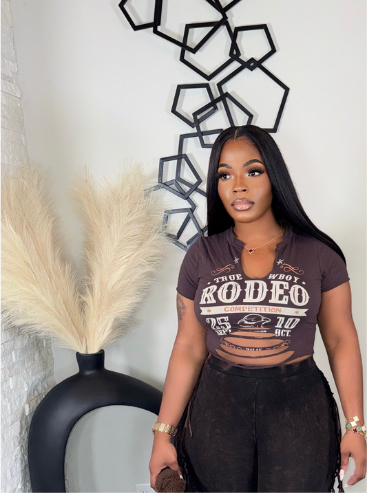Rodeo Crop Shirt(brown)