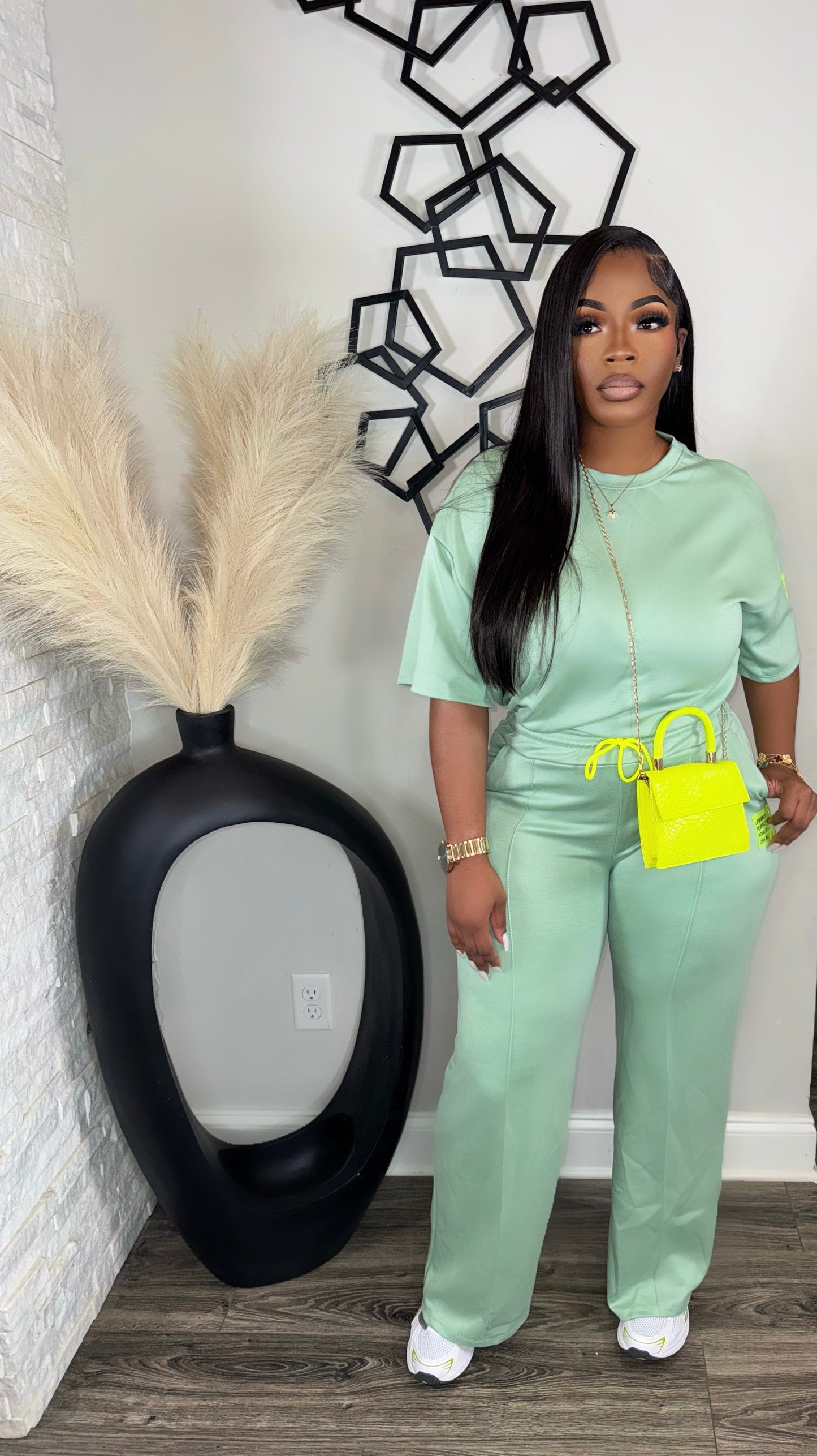 Out Your Leage Pants Set(mint)
