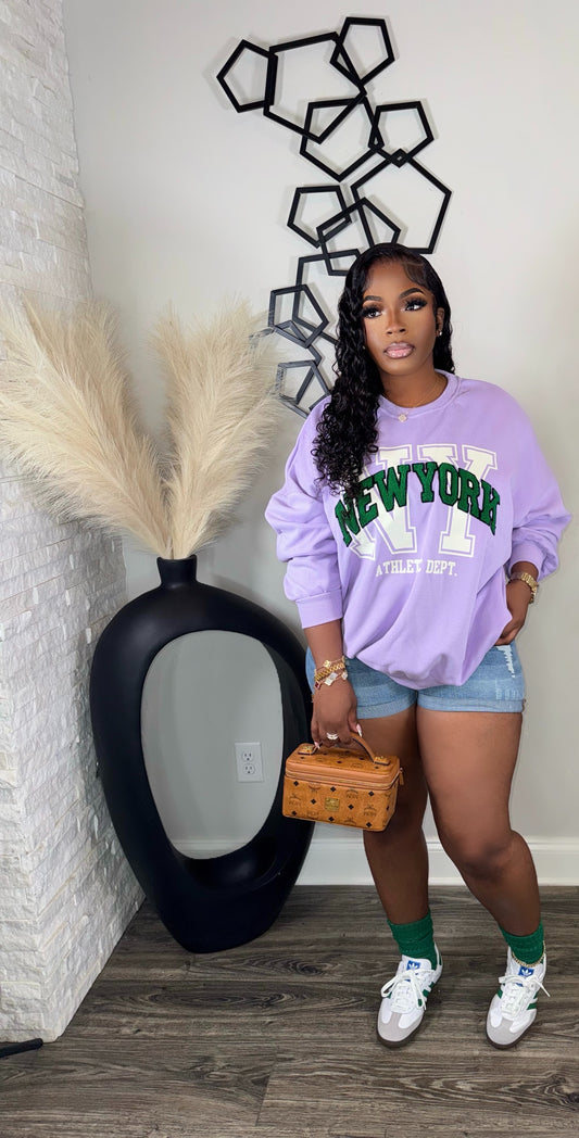 Oversized NY Sweatshirt(lavender)