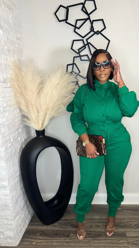 RESTOCK SHIP 03/20/24 The Fly Girl Tracksuit(green)
