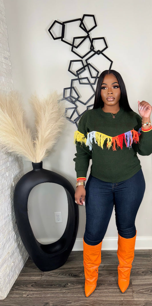 Giving Me The Feels Sweater(green)