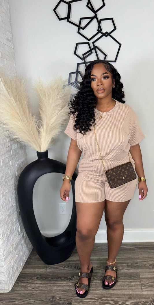 Melina Ribbed Short Set (lt.mocha)