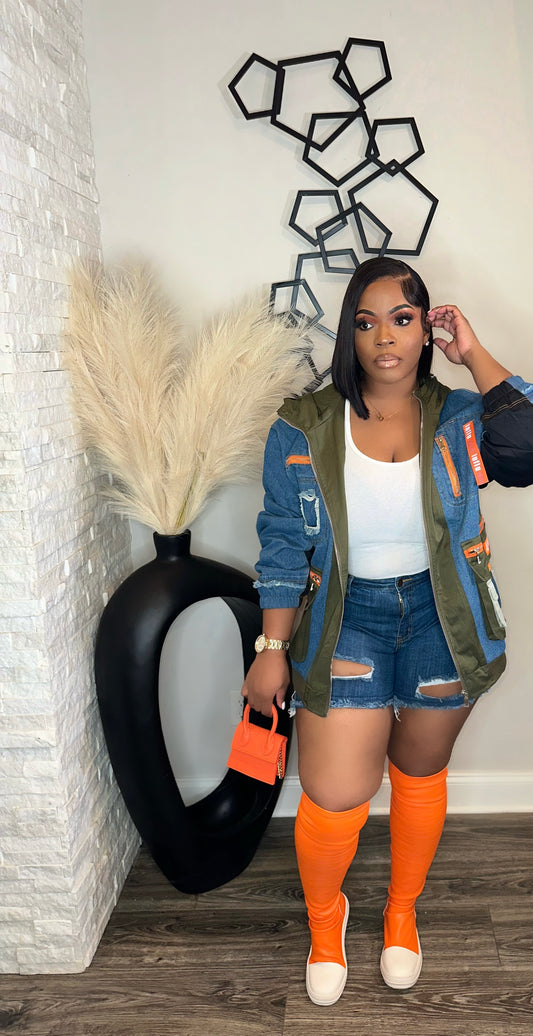 Pop It Oversized Biker Jacket