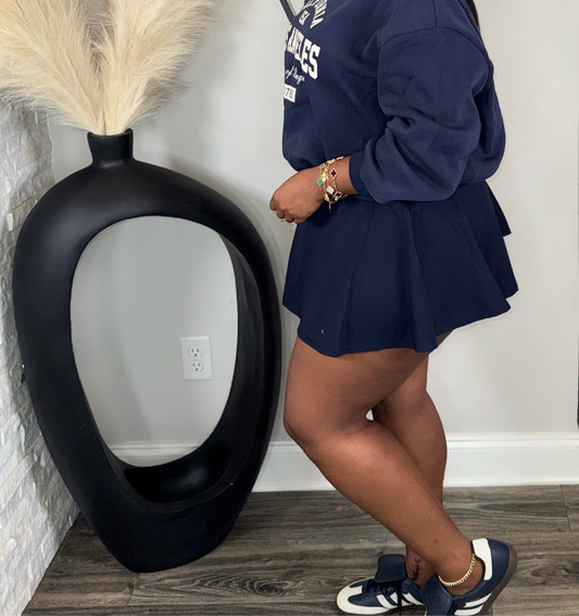 Good Girl Vibes Mini Skort(navy)