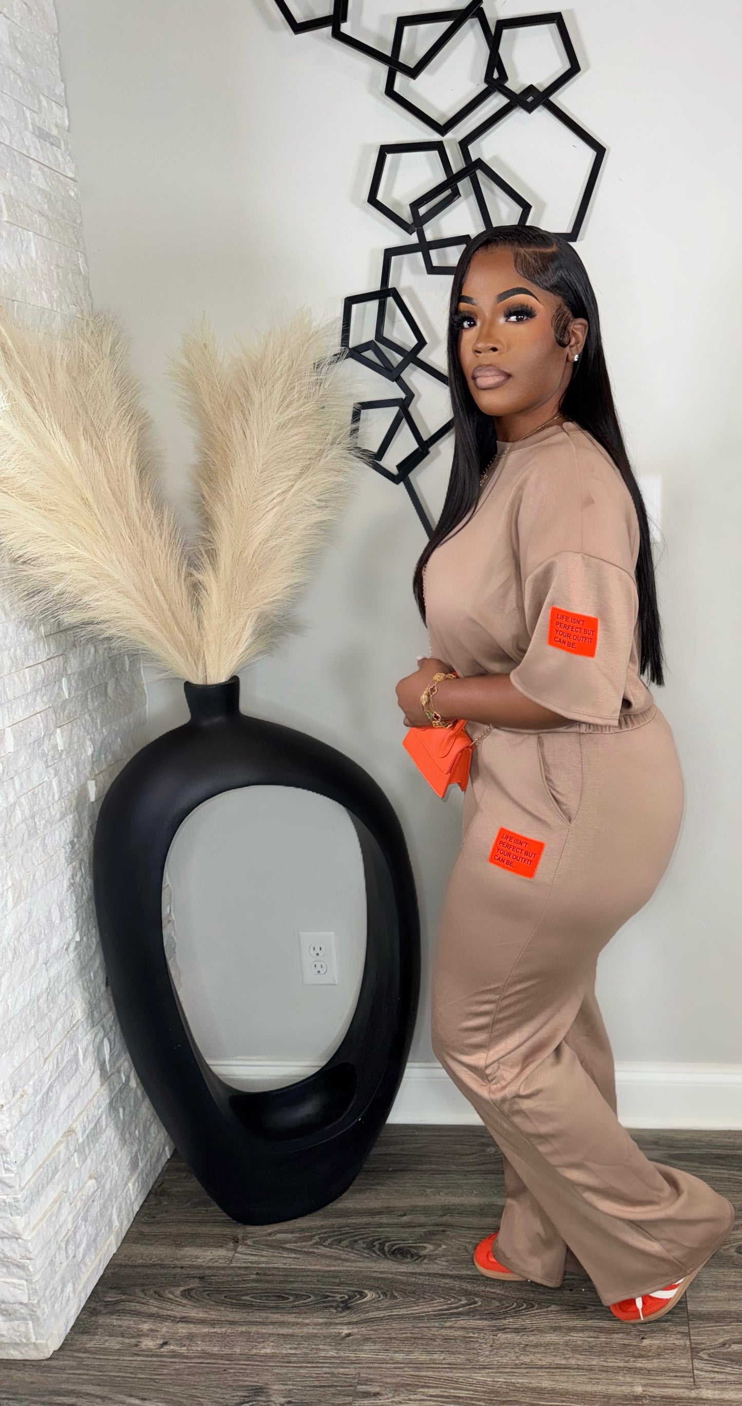 Out Your League Pants Set(camel)