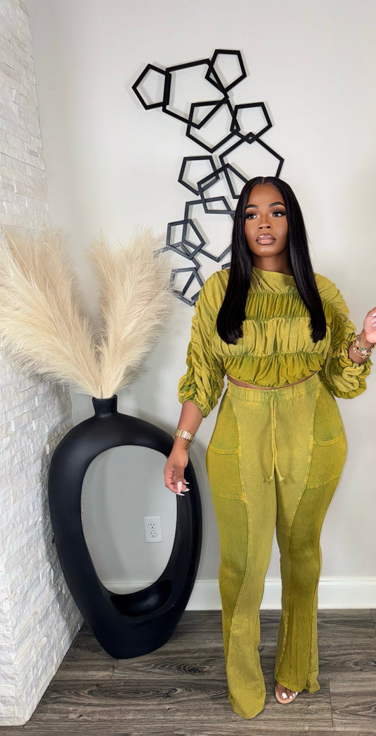 Steal The Show 2pc (olive/mustard)