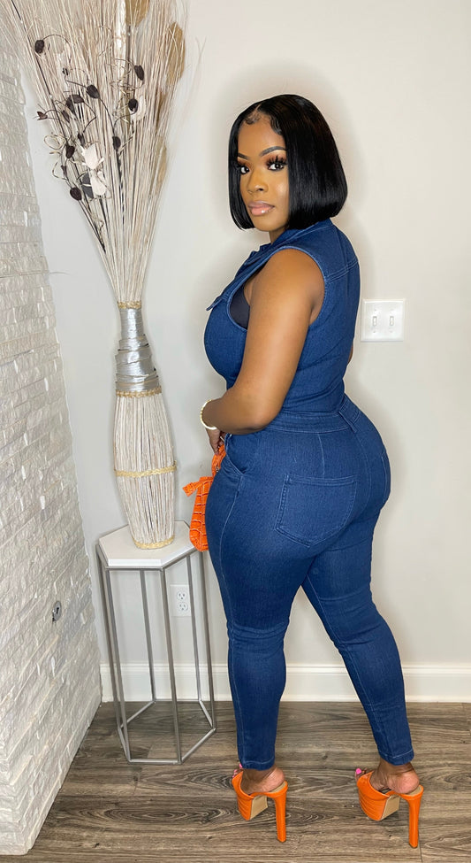Diamond Denim Jumpsuit